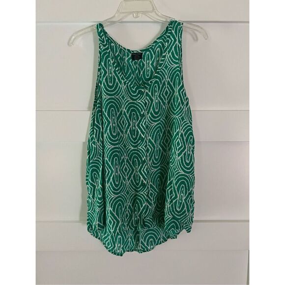 Faded Glory Green Boho Aztec print blouse size  medium - Picture 1 of 4